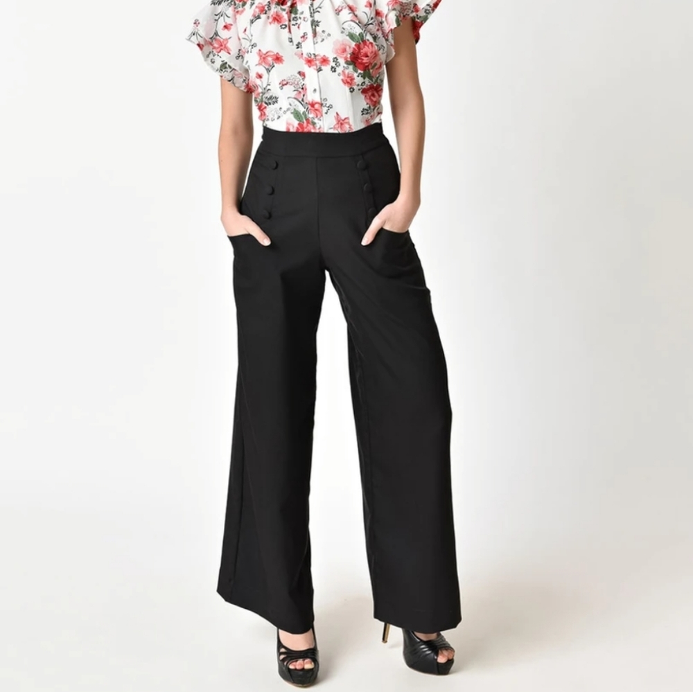 Unique Vintage: Black High Waist Ginger Pants